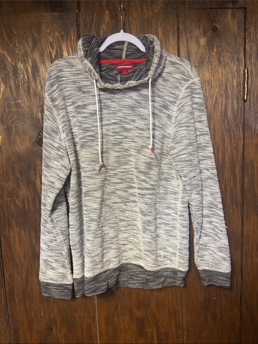 UNIONBAY Gray Marled Crewneck Pullover Sweater